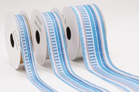 Небесно-синій та Білий Смугастий Тканинний Риббон Набір_AI